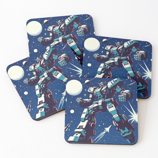 Item preview, Giant Mech Battling in Space Pop Art Style designed and sold by artofuniverse.