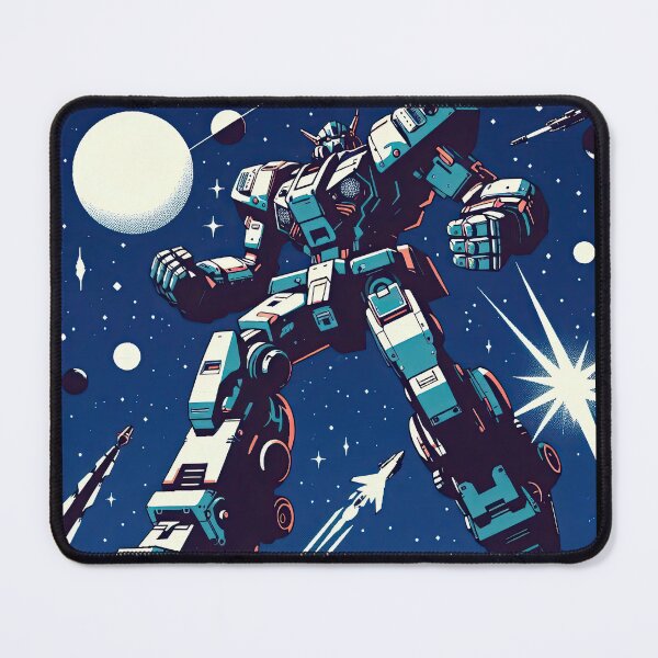 Item preview, Giant Mech Battling in Space Pop Art Style designed and sold by artofuniverse.