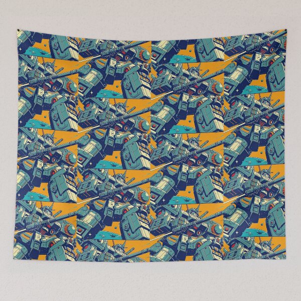 Item preview, Giant Mech Battling in Space Pop Art Style designed and sold by artofuniverse.