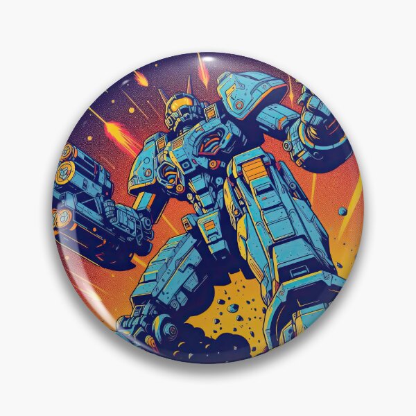 Item preview, Giant Mech Battling in Space Pop Art Style designed and sold by artofuniverse.