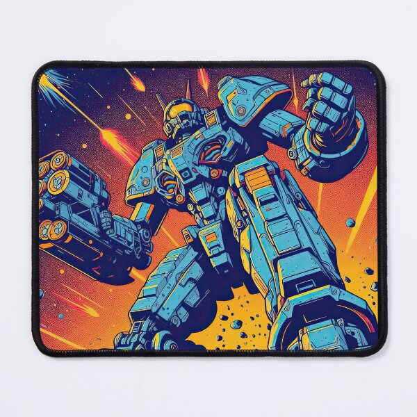 Item preview, Giant Mech Battling in Space Pop Art Style designed and sold by artofuniverse.