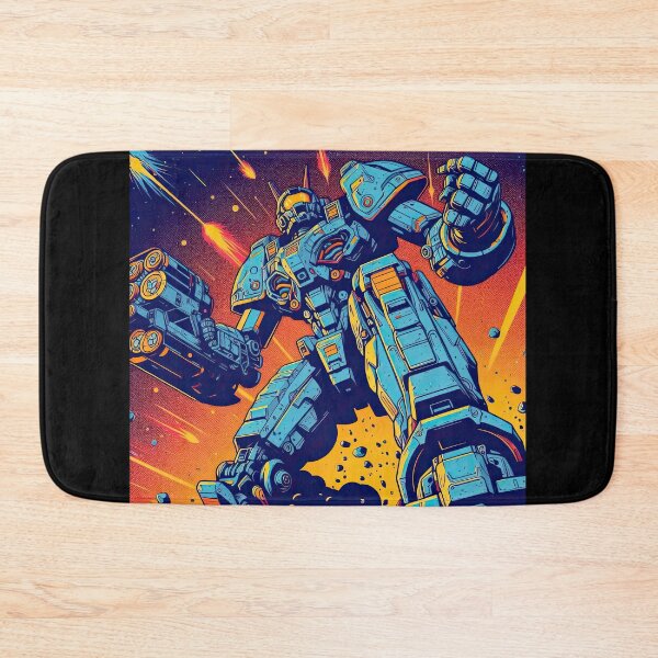 Item preview, Giant Mech Battling in Space Pop Art Style designed and sold by artofuniverse.