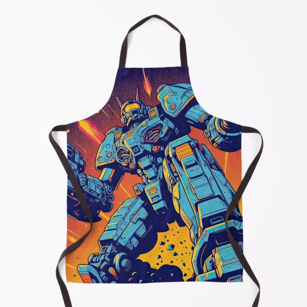Item preview, Giant Mech Battling in Space Pop Art Style designed and sold by artofuniverse.