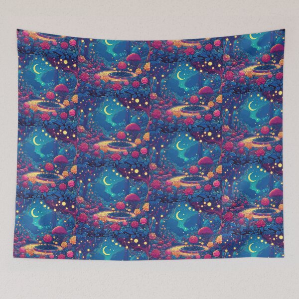 Item preview, Magical Garden with Glowing Flowers Pop Art Style designed and sold by artofuniverse.