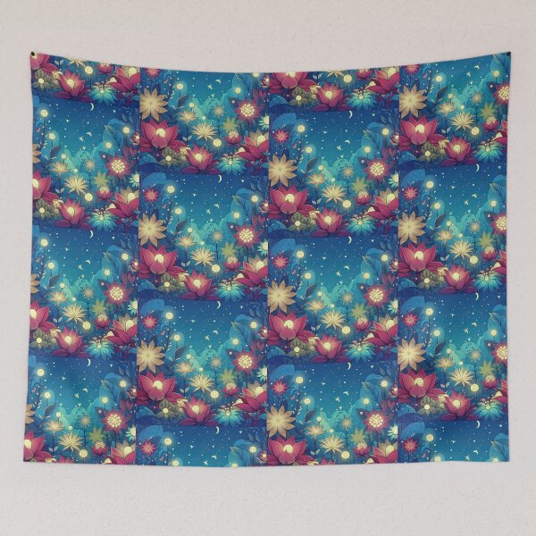 Item preview, Magical Garden with Glowing Flowers Pop Art Style designed and sold by artofuniverse.
