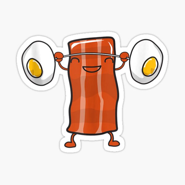Item preview, Bacon Lifting Eggs Funny Keto Snatch Squat Barbell Weight designed and sold by johannestore.