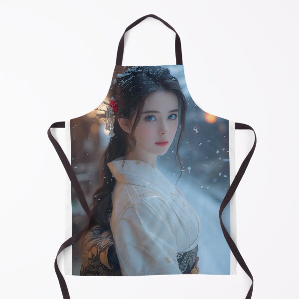 Item preview, Elegant woman in traditional attire in snowy setting designed and sold by Artessie.