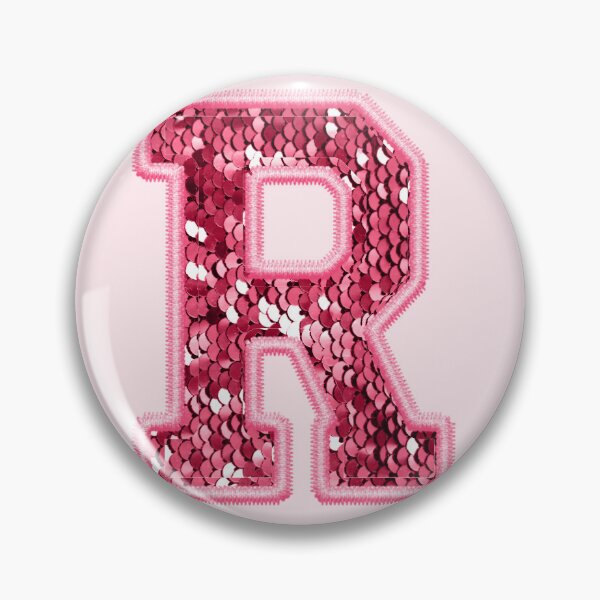 Item preview, R Preppy Glitter Varsity Letter Patch designed and sold by Creative Brat Design Studio.