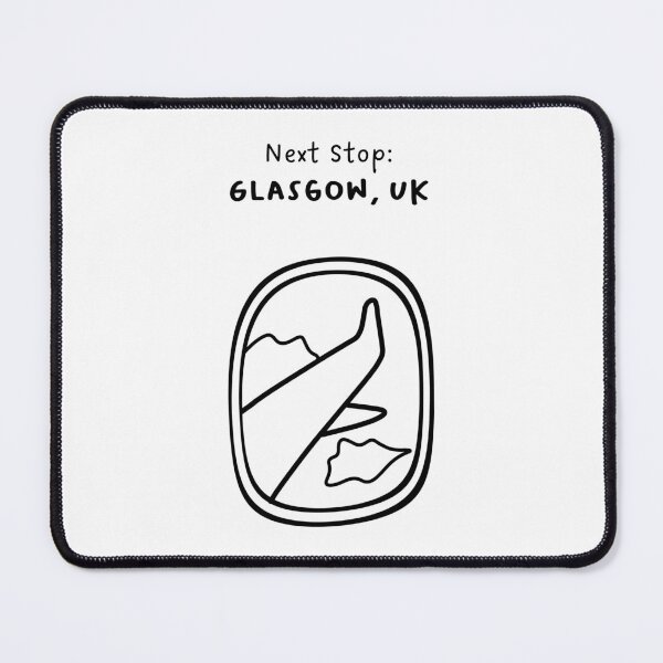 Item preview, Glasgow, United Kingdom | Illustration of an Airplane Window View | Handwritten-style Font designed and sold by RM-Journey.