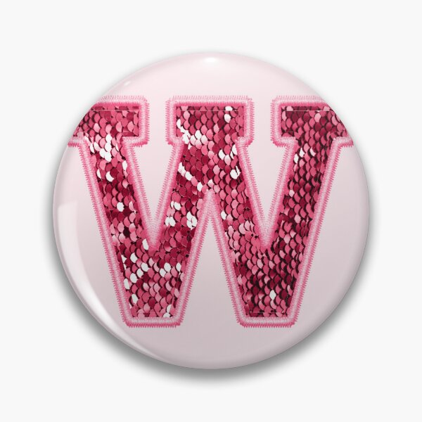 Item preview, W Preppy Glitter Varsity Letter Patch designed and sold by Creative Brat Design Studio.
