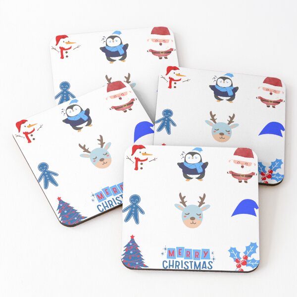 Item preview, blue and red christmas stickers designed and sold by ChristmasCharm7.