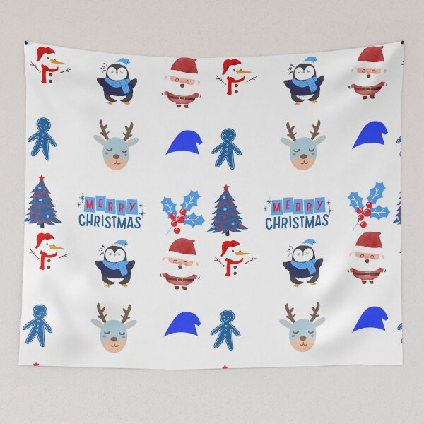 Item preview, blue and red christmas stickers designed and sold by ChristmasCharm7.