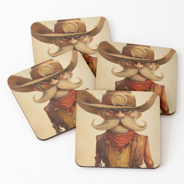 Item preview, Cartoon cowboy with large hat, red scarf, and pistol designed and sold by Artessie.