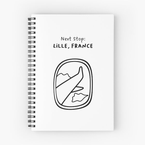 Item preview, Lille, France | Illustration of an Airplane Window View | Handwritten-style Font designed and sold by RM-Journey.
