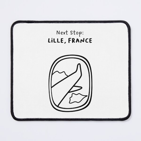 Item preview, Lille, France | Illustration of an Airplane Window View | Handwritten-style Font designed and sold by RM-Journey.