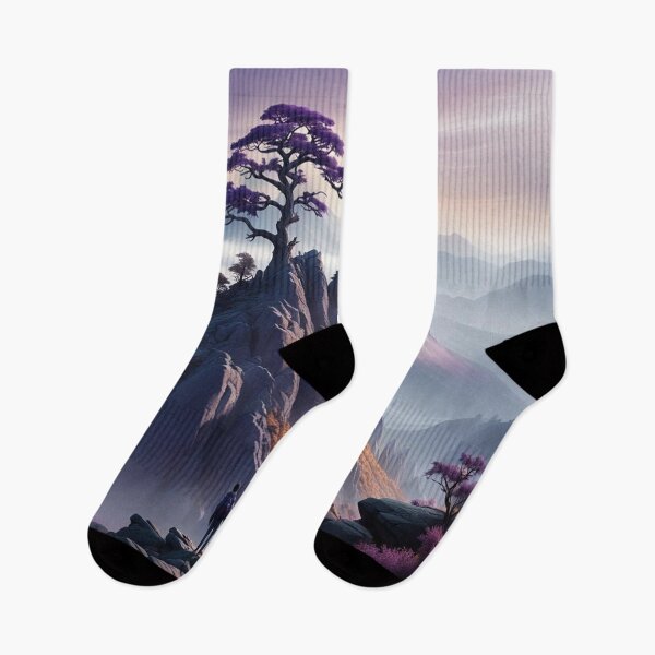 Artikelvorschau, Berg lila Landschaft Kunst entworfen und verkauft von Simplybe1.