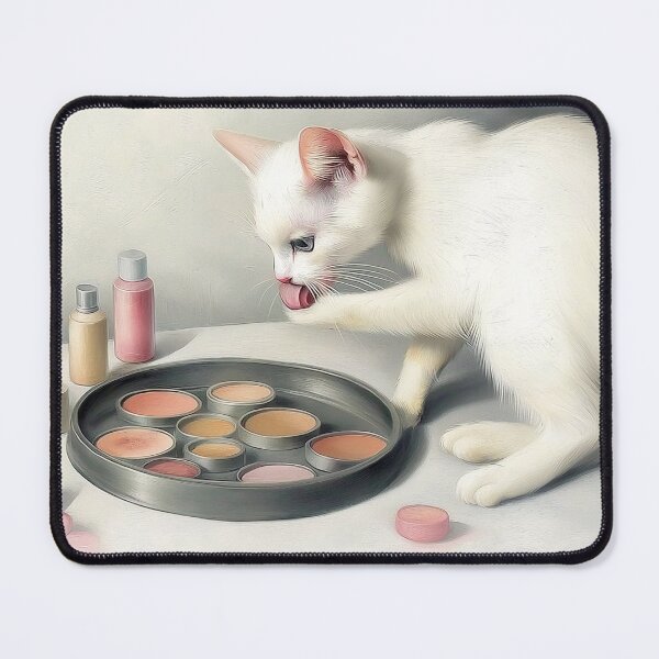 Item preview, cat doing make up designed and sold by PricklyPeanut.