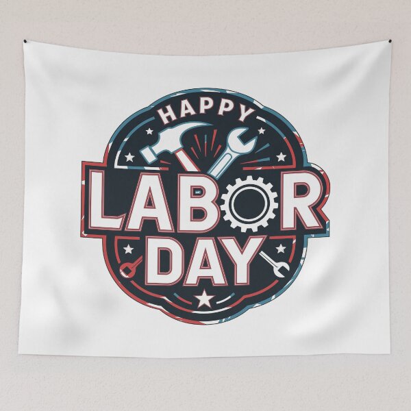 Item preview, Happy Labor Day Vintage Industrial Design designed and sold by HahaHandlesHub.