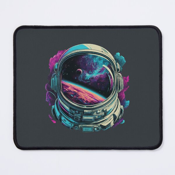 Item preview, Neon Astronaut Helmet with Reflection of Planet and Moon designed and sold by xelalex5.