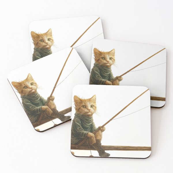 Item preview, cat gone fishing designed and sold by PricklyPeanut.