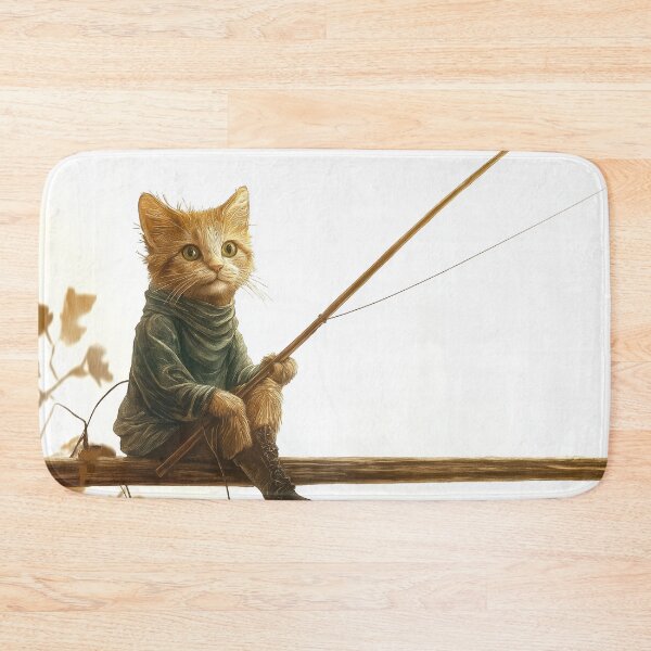 Item preview, cat gone fishing designed and sold by PricklyPeanut.