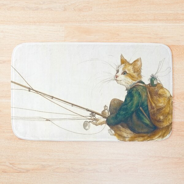 Item preview, cat gone fishing designed and sold by PricklyPeanut.