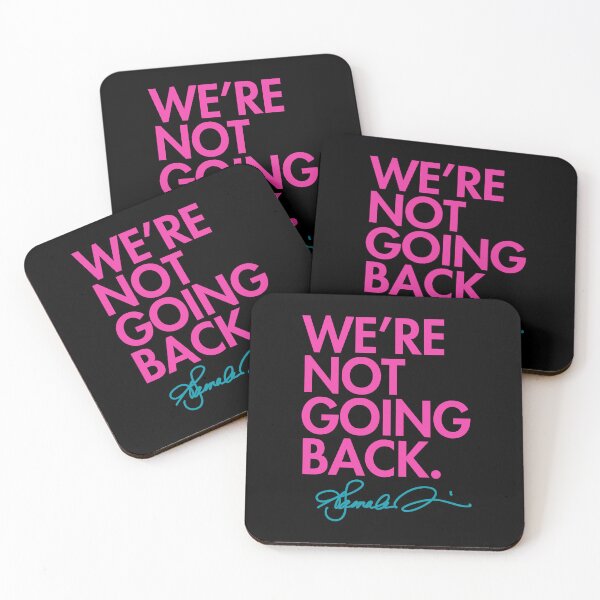 Item preview, WE'RE NOT GOING BACK - KAMALA (pink w/ teal signature) designed and sold by Thelittlelord.