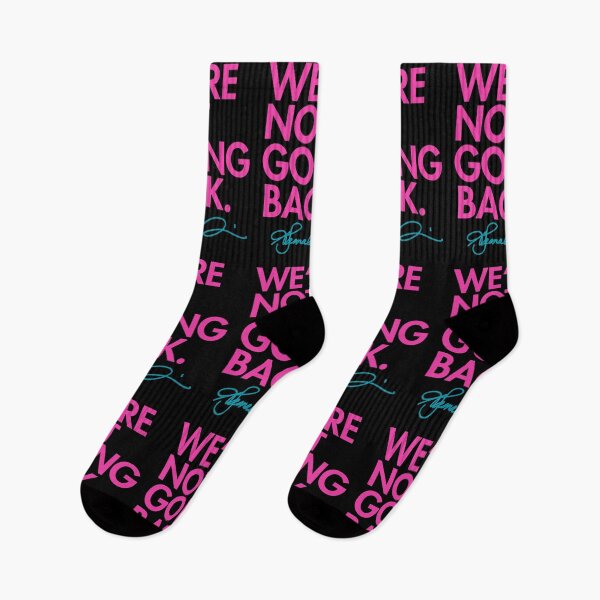 Item preview, WE'RE NOT GOING BACK - KAMALA (pink w/ teal signature) designed and sold by Thelittlelord.