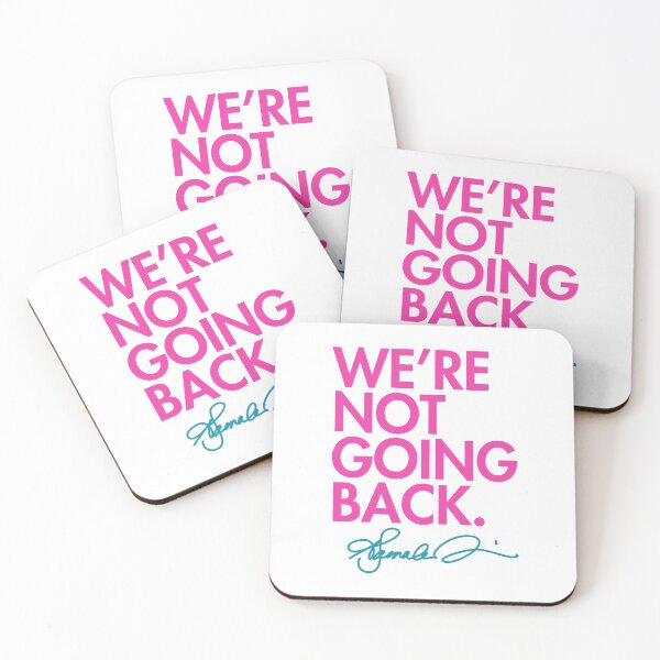 Item preview, WE'RE NOT GOING BACK - KAMALA (pink w/ teal signature) 2.0 designed and sold by Thelittlelord.