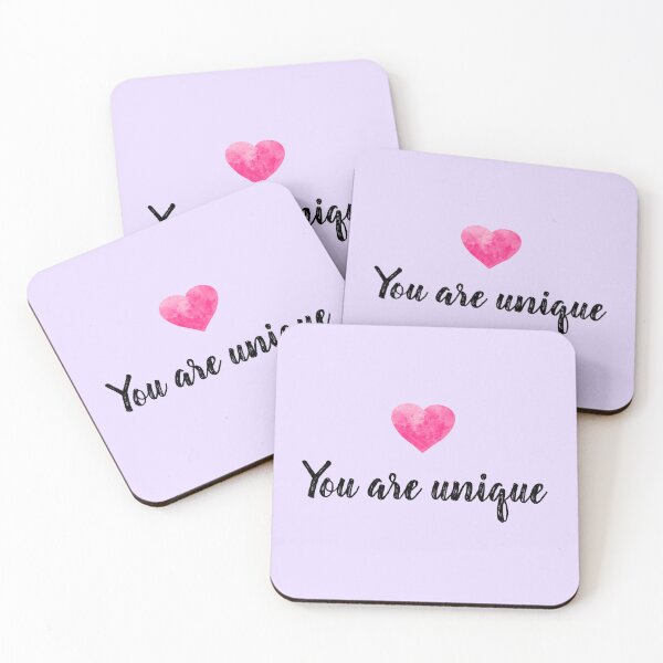 Item preview, You are Unique Black Text Purple Back with Heart designed and sold by ClearAndHappy.