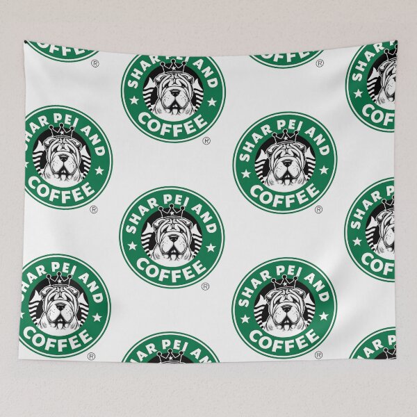 Item preview, Shar Pei & Coffee Logo designed and sold by Digital Paws.