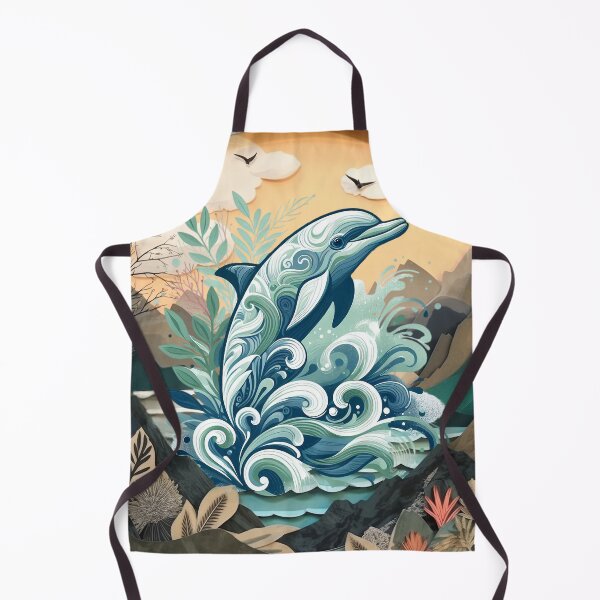 Item preview, Boho Dolphin Ocean Bay and Mountains designed and sold by MoodyMuseArt.