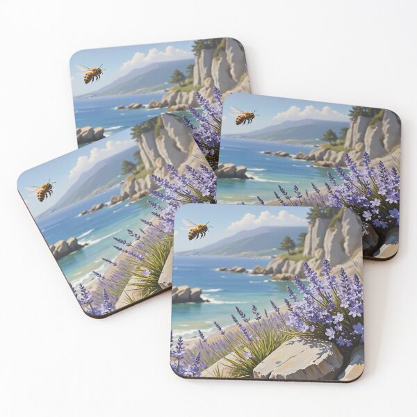 Item preview, Bee on Lavender Seaside Cliffs designed and sold by 4FlagsCreations.