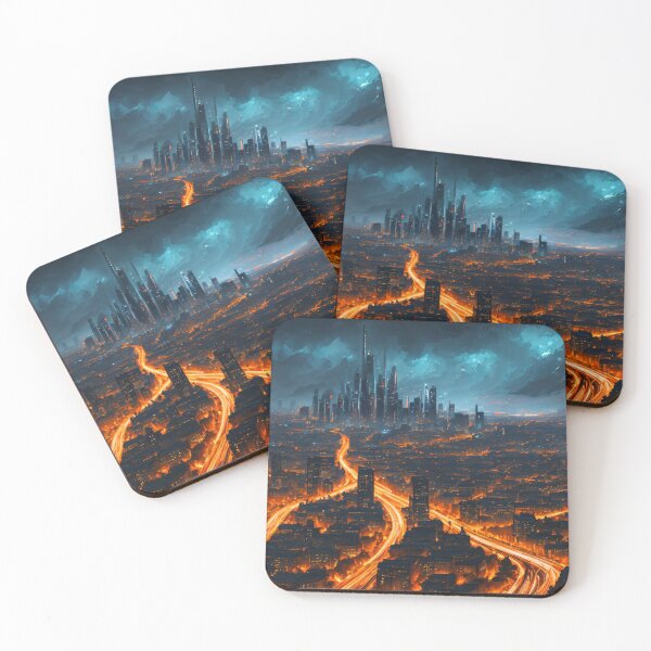 Item preview, Dark City Lights Painting designed and sold by 4FlagsCreations.