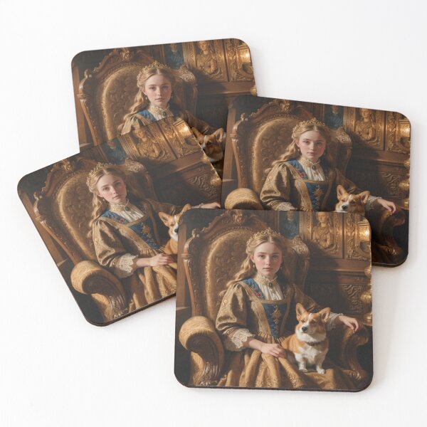 Item preview, Victorian Era Welsh Lass with Corgi designed and sold by RhondaLily.