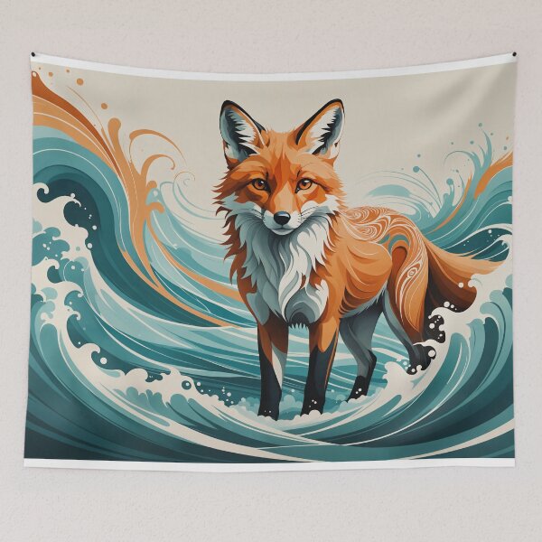 Item preview, Fox in the Waves designed and sold by 4FlagsCreations.