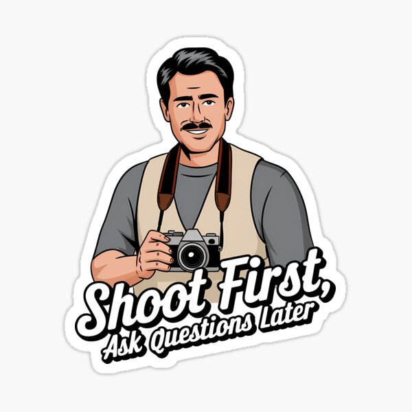 Item preview, Shoot first, ask questions later (3) designed and sold by Black Sands Art.