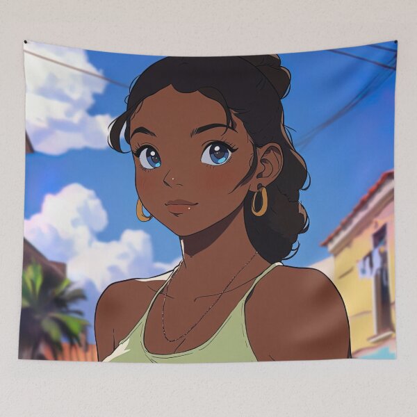 Item preview, Cuban woman, portrait | Anime style designed and sold by ComicsFactory.