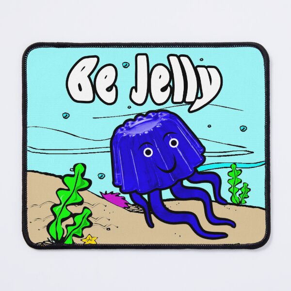 Item preview, Be Jelly - Blue Gelatin Mold Jellyfish Swimming in the Ocean designed and sold by GreenCarbon2112.