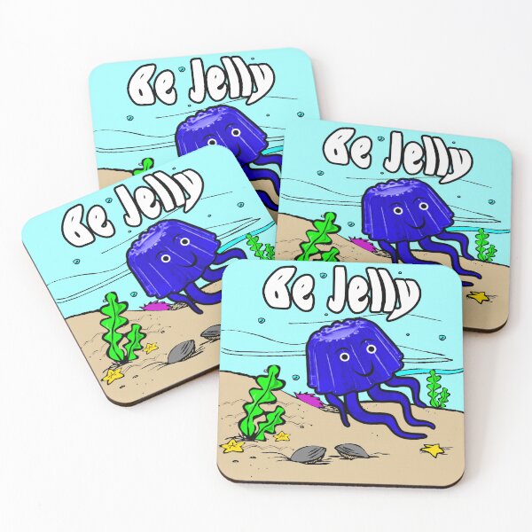 Item preview, Be Jelly - Blue Gelatin Mold Jellyfish Swimming in the Ocean designed and sold by GreenCarbon2112.