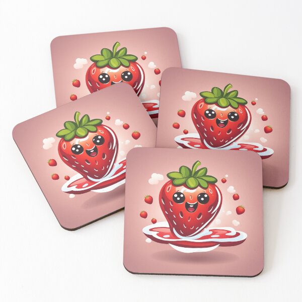 Item preview, Floating Strawberry Cartoon Vector Icon Illustration designed and sold by hjian8219.