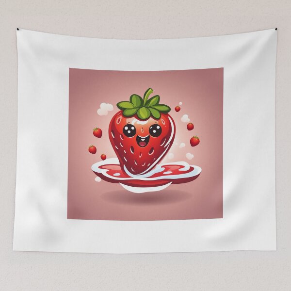 Item preview, Floating Strawberry Cartoon Vector Icon Illustration designed and sold by hjian8219.