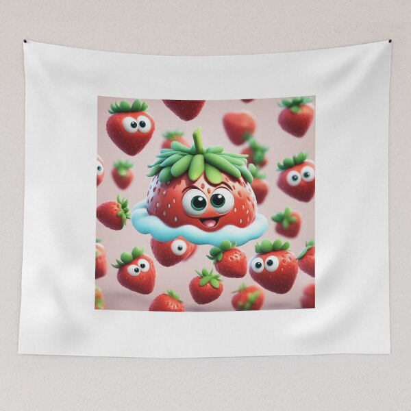 Item preview, Floating Strawberry Cartoon Vector Icon Illustration designed and sold by hjian8219.