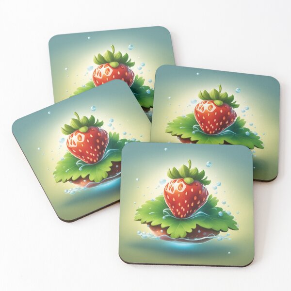 Item preview, Floating Strawberry Cartoon Vector Icon Illustration designed and sold by hjian8219.