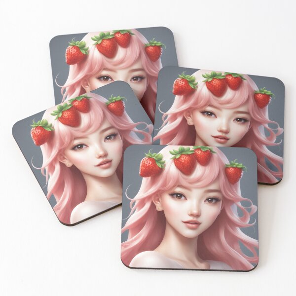 Item preview, Floating Strawberry Cartoon Vector Icon Illustration designed and sold by hjian8219.