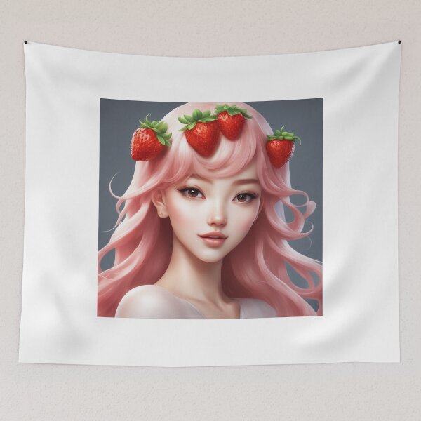 Item preview, Floating Strawberry Cartoon Vector Icon Illustration designed and sold by hjian8219.