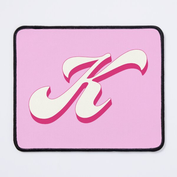 Item preview, K Letter Initial Monogram Retro Pink  designed and sold by Serendipity Studios.