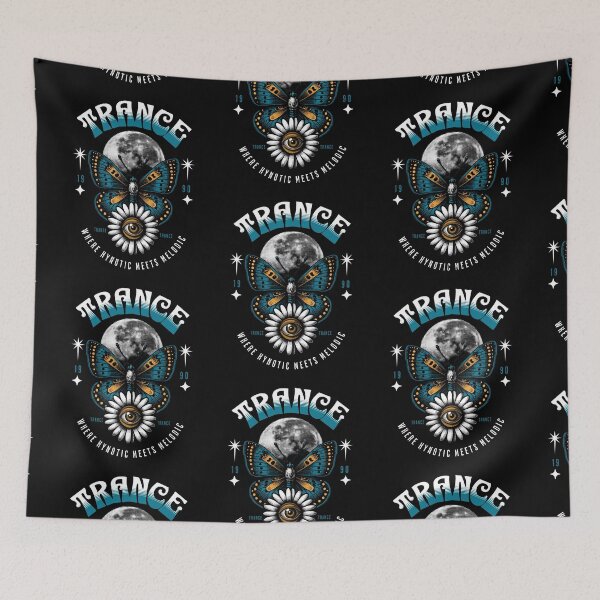 Item preview, TRANCE  - Sunflower Butterfly (white/blue)  designed and sold by Discothreadz.