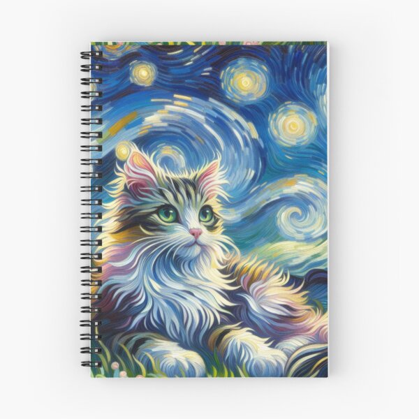 Item preview, Starry Night Fine Art Funny Cat Meme Painting - Vintage Poster Gift Cat Lovers designed and sold by InkyGenies.