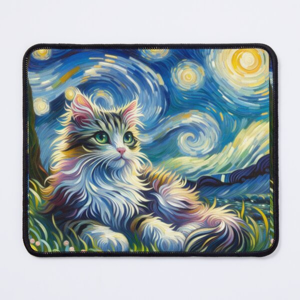 Item preview, Starry Night Fine Art Funny Cat Meme Painting - Vintage Poster Gift Cat Lovers designed and sold by InkyGenies.